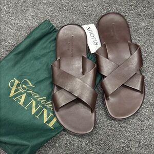 Fratelli vanni for rijoux Brown Leather Men's Sandals